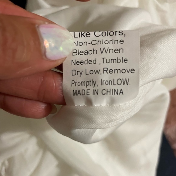 White scrunched midi dress size Small NWT - Picture 9 of 13